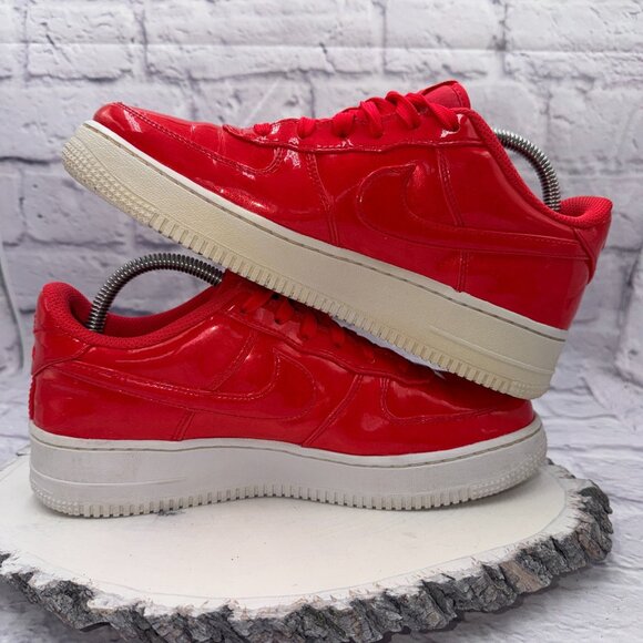 Nike Air Force 1 LV8 UV Low GS AO2286-600 Siren Red Patent Leather Youth Size 7 - Picture 6 of 9
